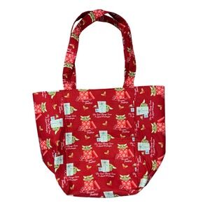 Reversible Handmade Christmas Baby Yoda Tote Bag Lined Pockets Reinforced Straps